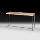 Consolle rettangolare in legno e metallo 100% Made in Italy Flora Viadurini