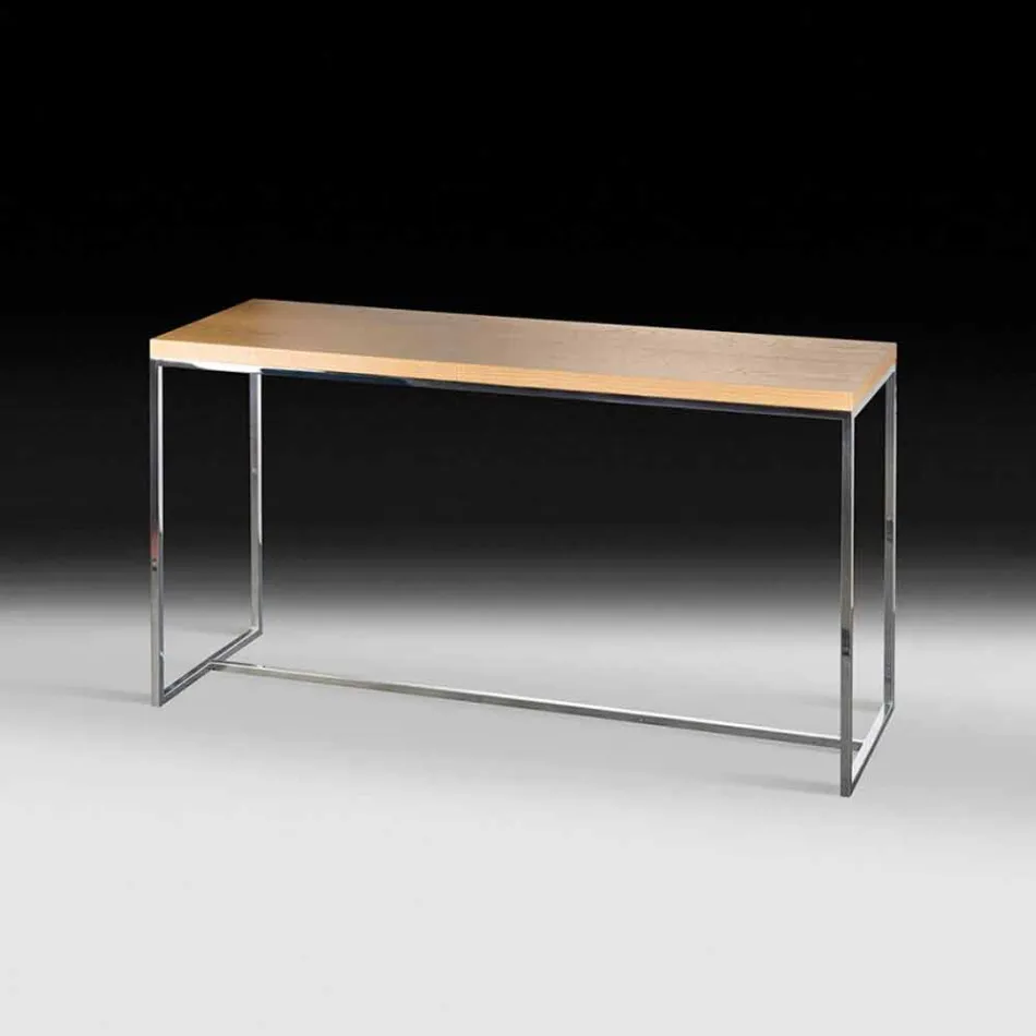 Consolle rettangolare in legno e metallo 100% Made in Italy Flora Viadurini