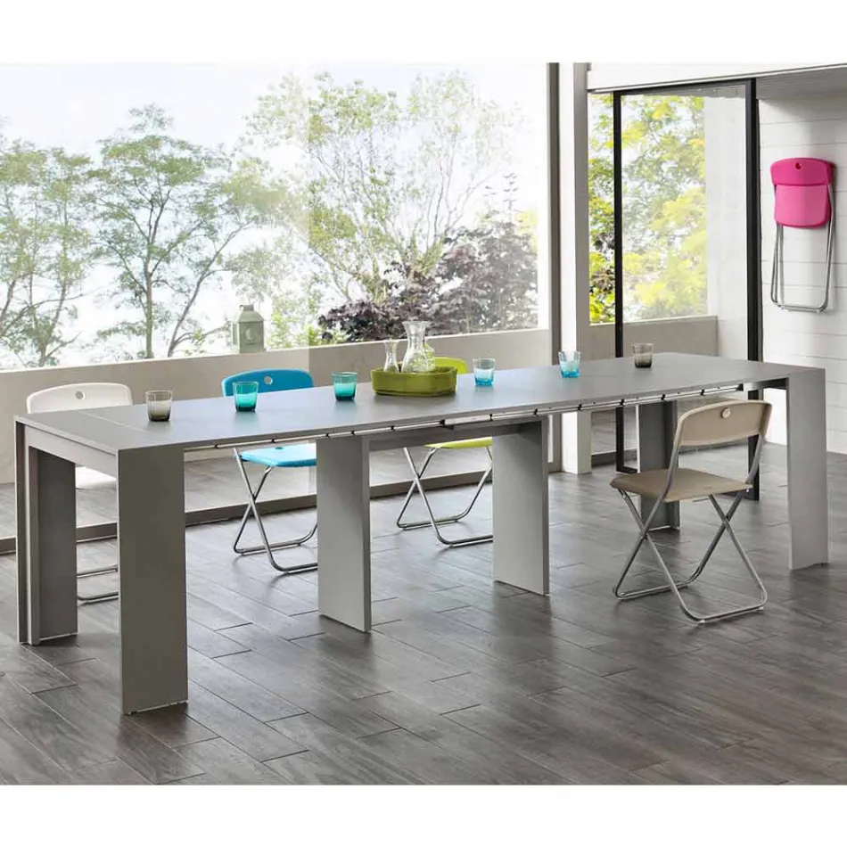 Consolle/Tavolo da pranzo allungabile, l. 42,50/302,50xp.90 cm, Alvaro Viadurini