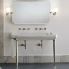 Consolle Vintage da Bagno L 135 cm Vasca Doppia Ceramica Made in Italy – Nausica Viadurini