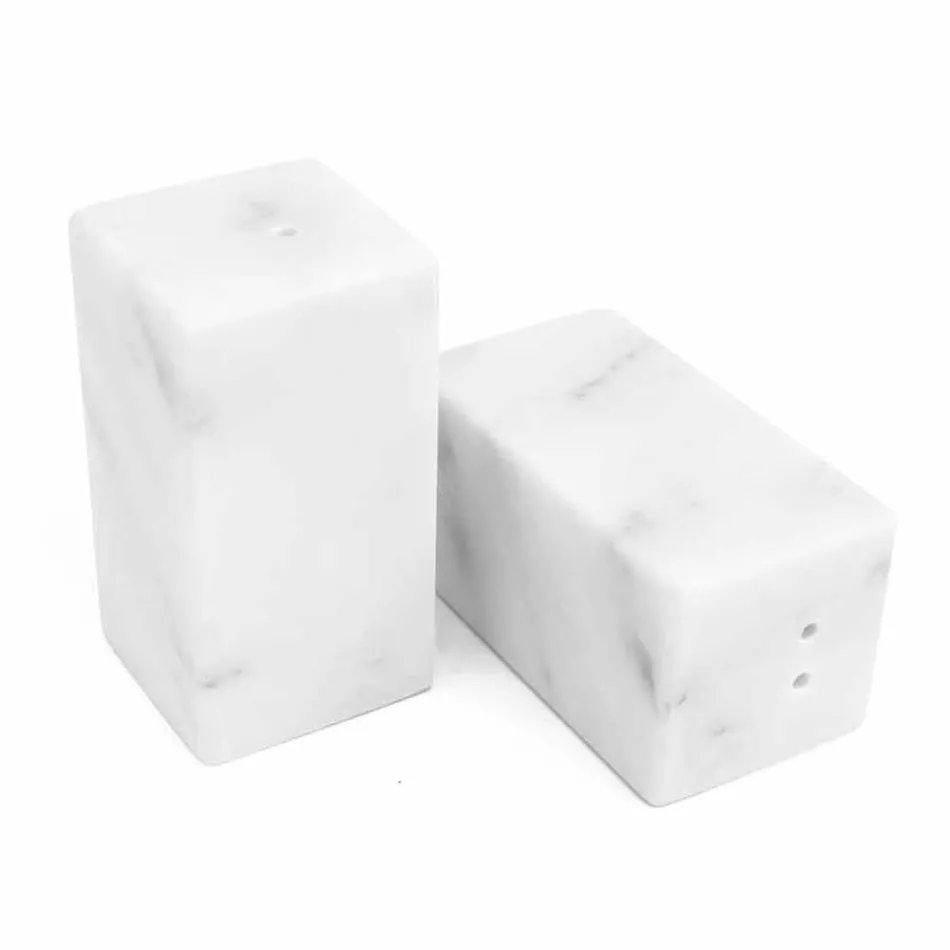 Contenitori per Sale e Pepe in Marmo Bianco di Carrara Made in Italy - Julio Viadurini