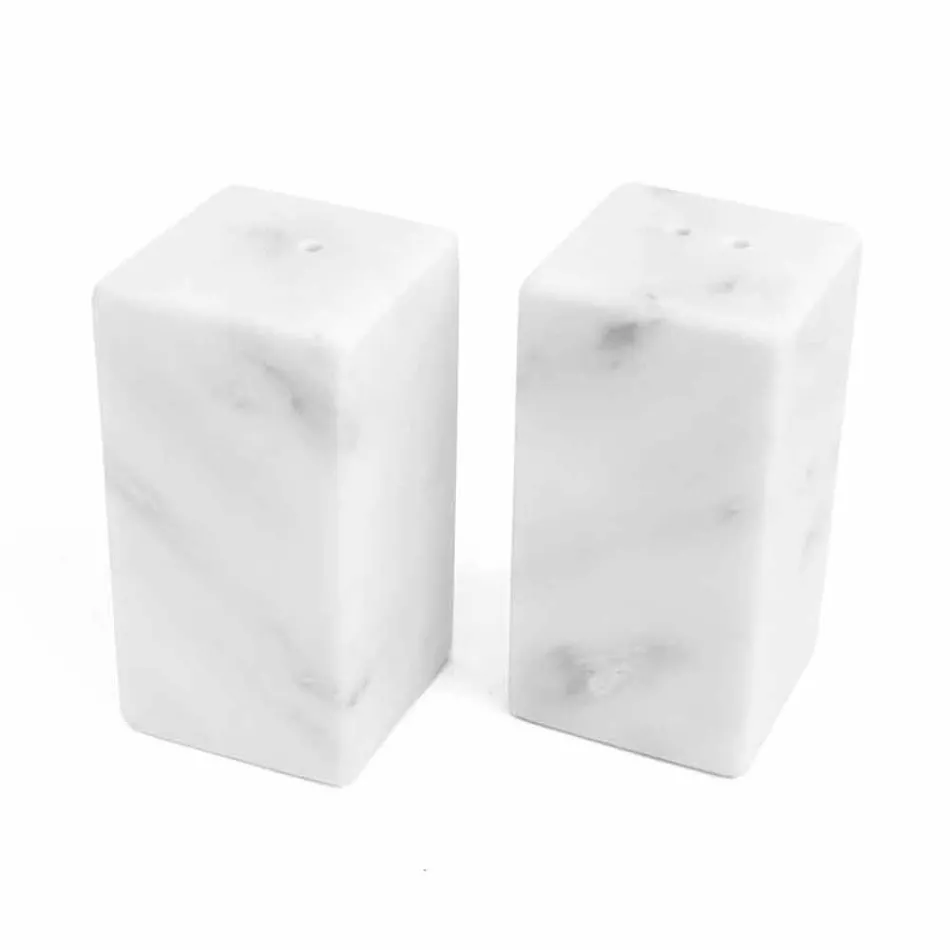 Contenitori per Sale e Pepe in Marmo Bianco di Carrara Made in Italy - Julio Viadurini