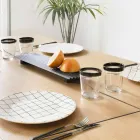 Coppia di Vassoi in Acciaio Laccato Nero o Dorato Design Moderno - Savona Viadurini