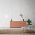Credenza 1 Anta e 3 Cassetti in Legno Ecologico Lusso Made in Italy - Lidia Viadurini