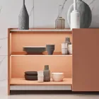 Credenza 1 Anta e 3 Cassetti in Legno Ecologico Lusso Made in Italy - Lidia Viadurini