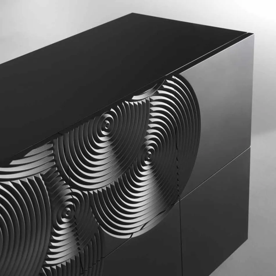 Credenza a 10 ante Ardesia, design moderno, bianca, nera oppure oro Viadurini