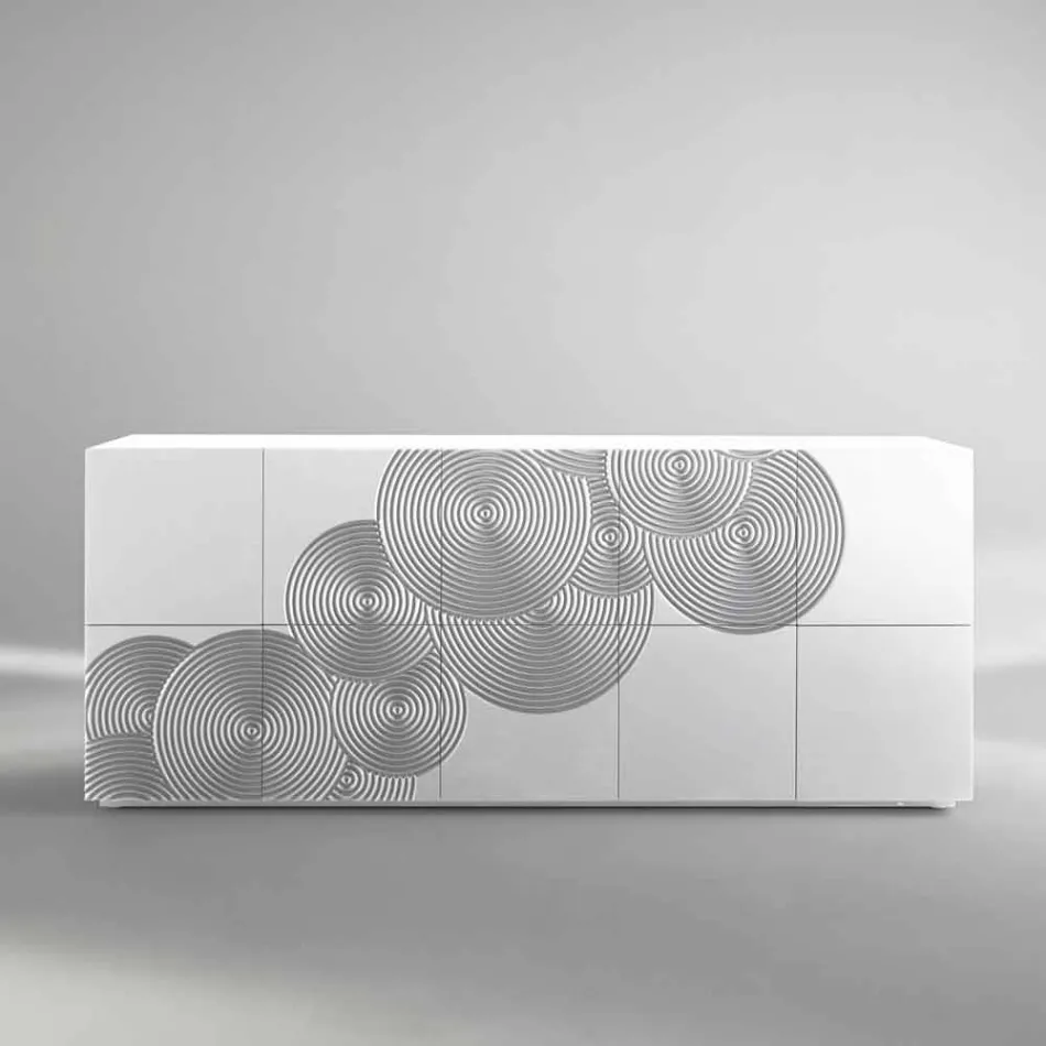 Credenza a 10 ante Ardesia, design moderno, bianca, nera oppure oro Viadurini