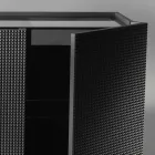 Credenza a 2 ante nera con 2 ante e cassettone estraibile Flora Viadurini