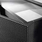 Credenza a 2 ante nera con 2 ante e cassettone estraibile Flora Viadurini