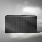 Credenza a 2 ante nera con 2 ante e cassettone estraibile Flora Viadurini