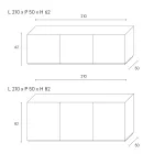 Credenza a 3 Ante e 3 Ripiani Interni IN Legno e MDF - Pesci Viadurini