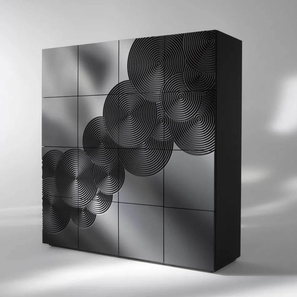 Credenza a 8 ante design moderno Ardesia, bianca, nera oppure oro Viadurini