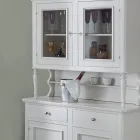 Credenza Alta con Vetrina da Soggiorno in Legno Made in Italy - Bran Viadurini
