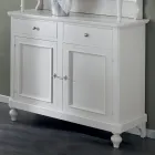 Credenza Alta con Vetrina da Soggiorno in Legno Made in Italy - Bran Viadurini