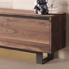 Credenza Bassa in Legno con Base in Metallo Made in Italy - Berta Viadurini
