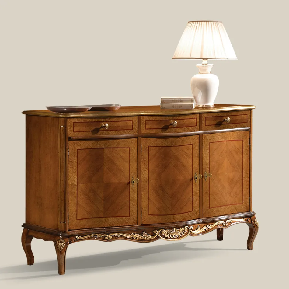 Credenza Classica da Interno in Legno Bianco o Noce Made in Italy - Chantilly Viadurini