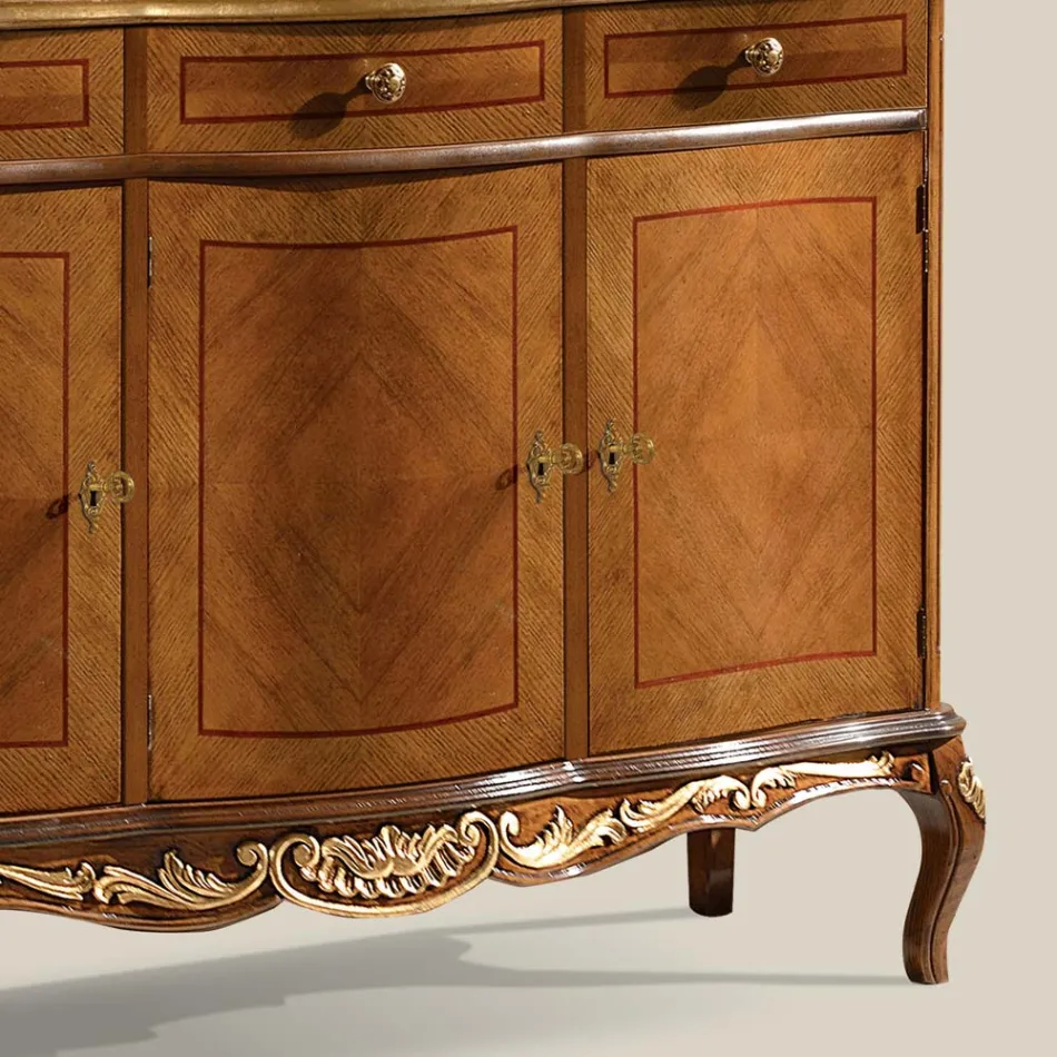 Credenza Classica da Interno in Legno Bianco o Noce Made in Italy - Chantilly Viadurini