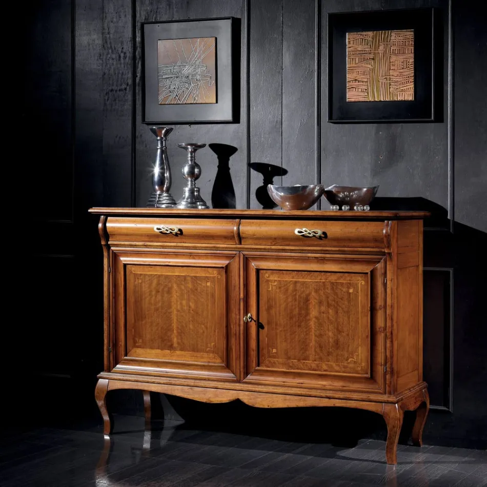 Credenza Classica da Soggiorno in Legno di Noce Made in Italy - Helisa Viadurini