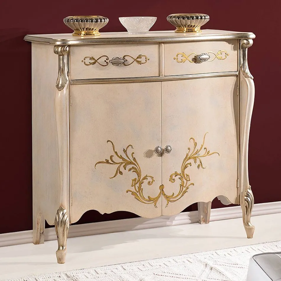 Credenza Classica da Soggiorno Legno con Intarsi Made in Italy - Ottaviano Viadurini