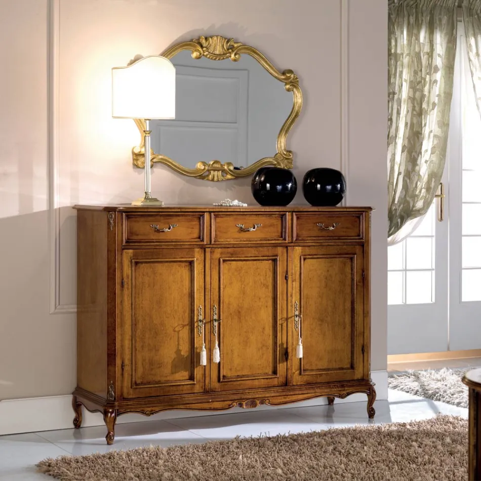 Credenza Classica in Legno Noce Bassano di Lusso Made in Italy - Richard Viadurini