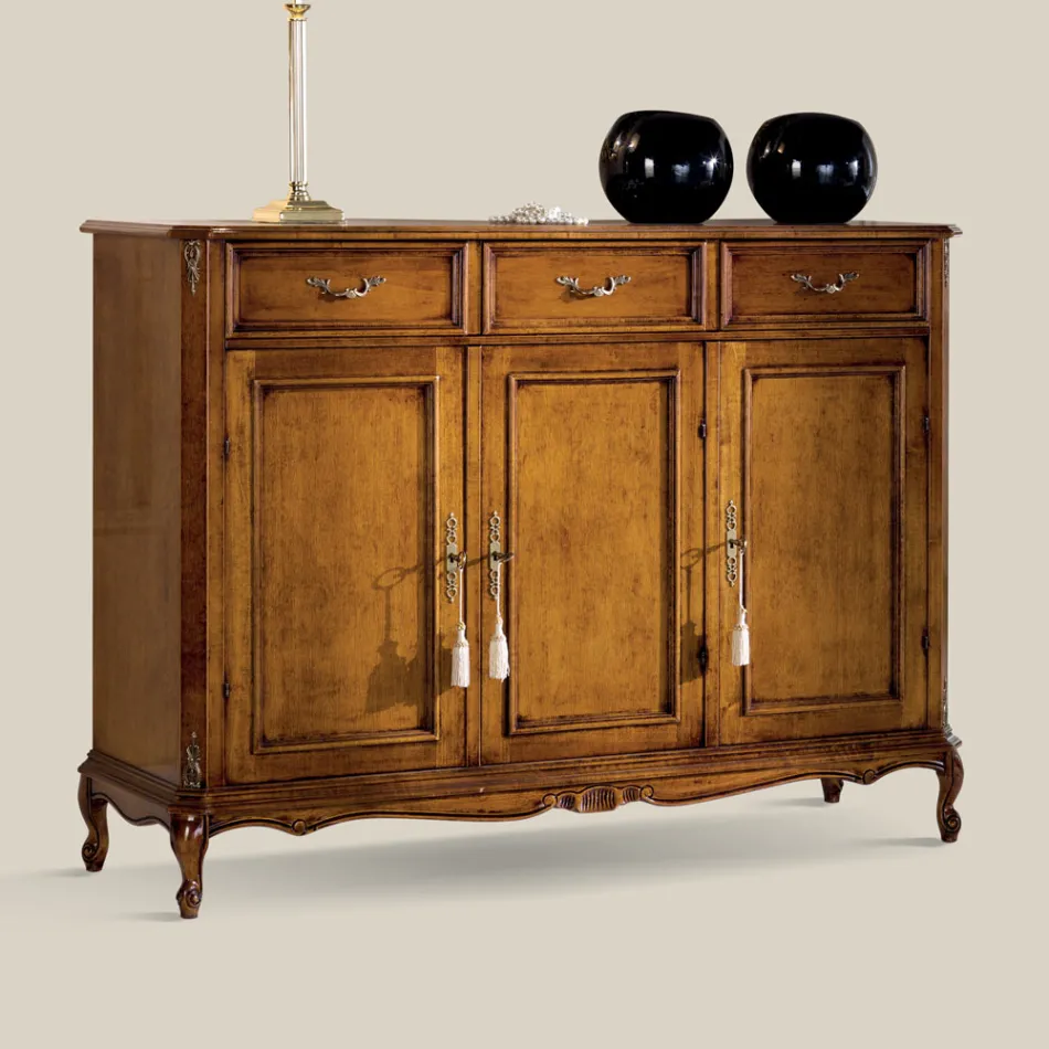 Credenza Classica in Legno Noce Bassano di Lusso Made in Italy - Richard Viadurini