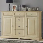 Credenza Classica in Legno Tanganica con 6 Cassetti e 2 Ante Made in Italy - Bragi Viadurini