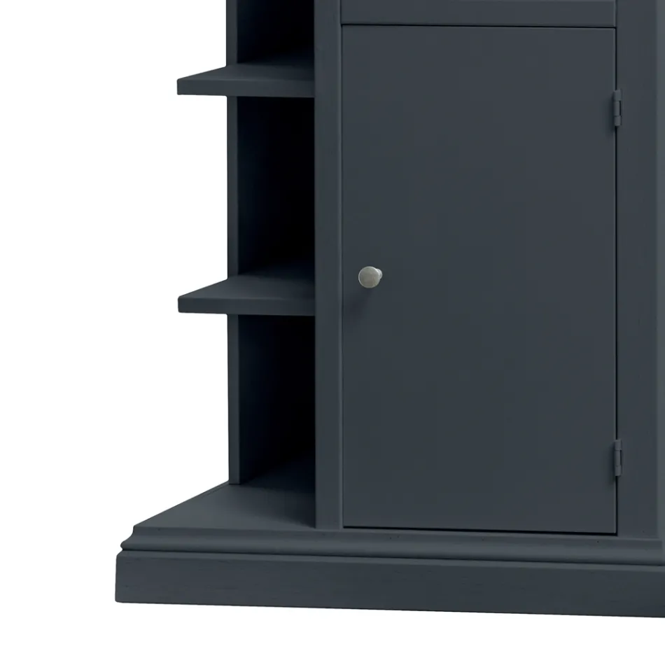 Credenza con 1 Anta, 1 Cassetto e 3 Vani a Giorno Made in Italy - Hoder Viadurini