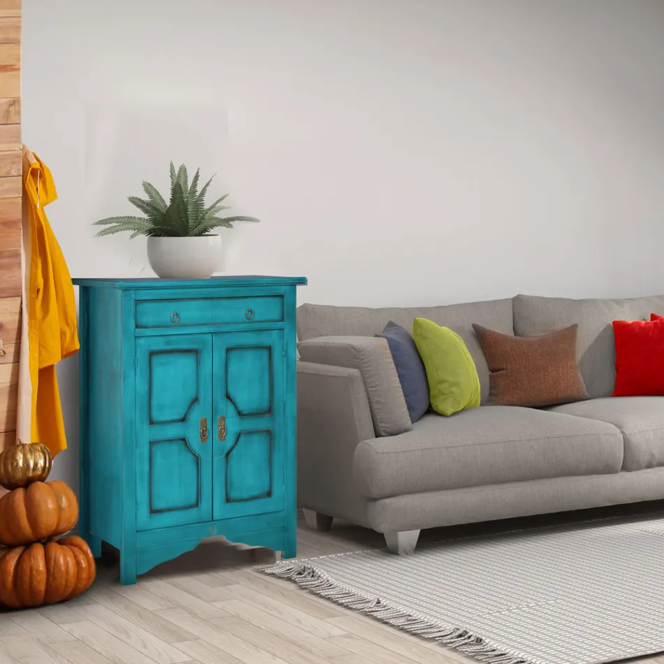Credenza con 2 Ante e 2 Cassetti in Diverse Finiture Made in Italy - Hanuman Viadurini