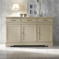 Credenza con 3 Ante e 3 Cassetti in Avorio Patinato Made in Italy - Gleti