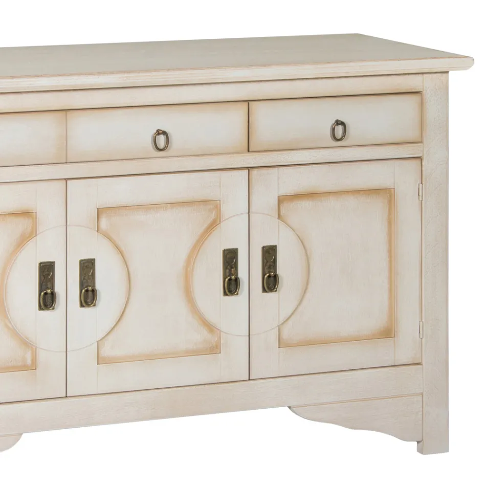 Credenza con 3 Ante e 3 Cassetti in Diverse Finiture Made in Italy - Ganesha Viadurini
