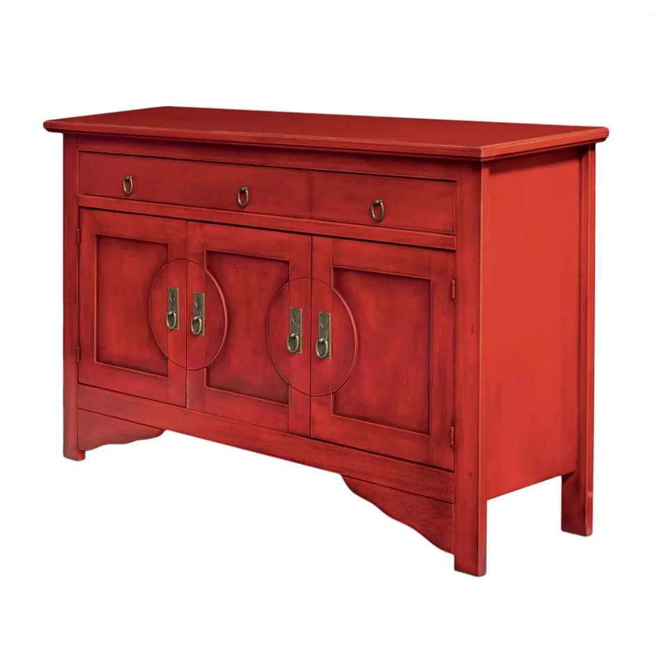 Credenza con 3 Ante e 3 Cassetti in Diverse Finiture Made in Italy - Ganesha Viadurini
