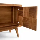 Credenza con 3 ante in legno di noce massello design moderno Nensi Viadurini