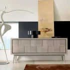 Credenza con 3 ante in legno di noce massello design moderno Nensi Viadurini