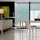 Credenza con 3 ante in legno di noce massello design moderno Nensi Viadurini