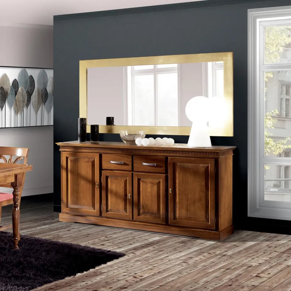 Credenza con 4 Ante e 2 Cassetti in Legno Bassano Made in Italy - Tanit Viadurini