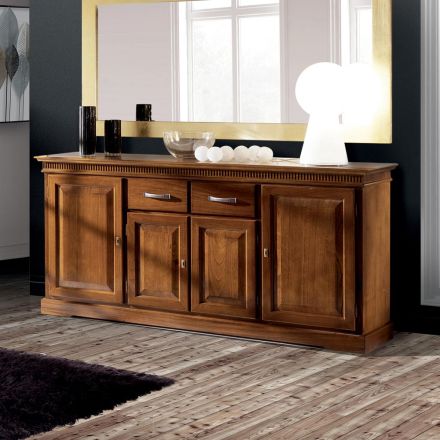 Credenza con 4 Ante e 2 Cassetti in Legno Bassano Made in Italy - Tanit Viadurini