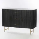 Credenza con Piano in Marmo e Struttura in Legno di Mango - Pescatore Viadurini