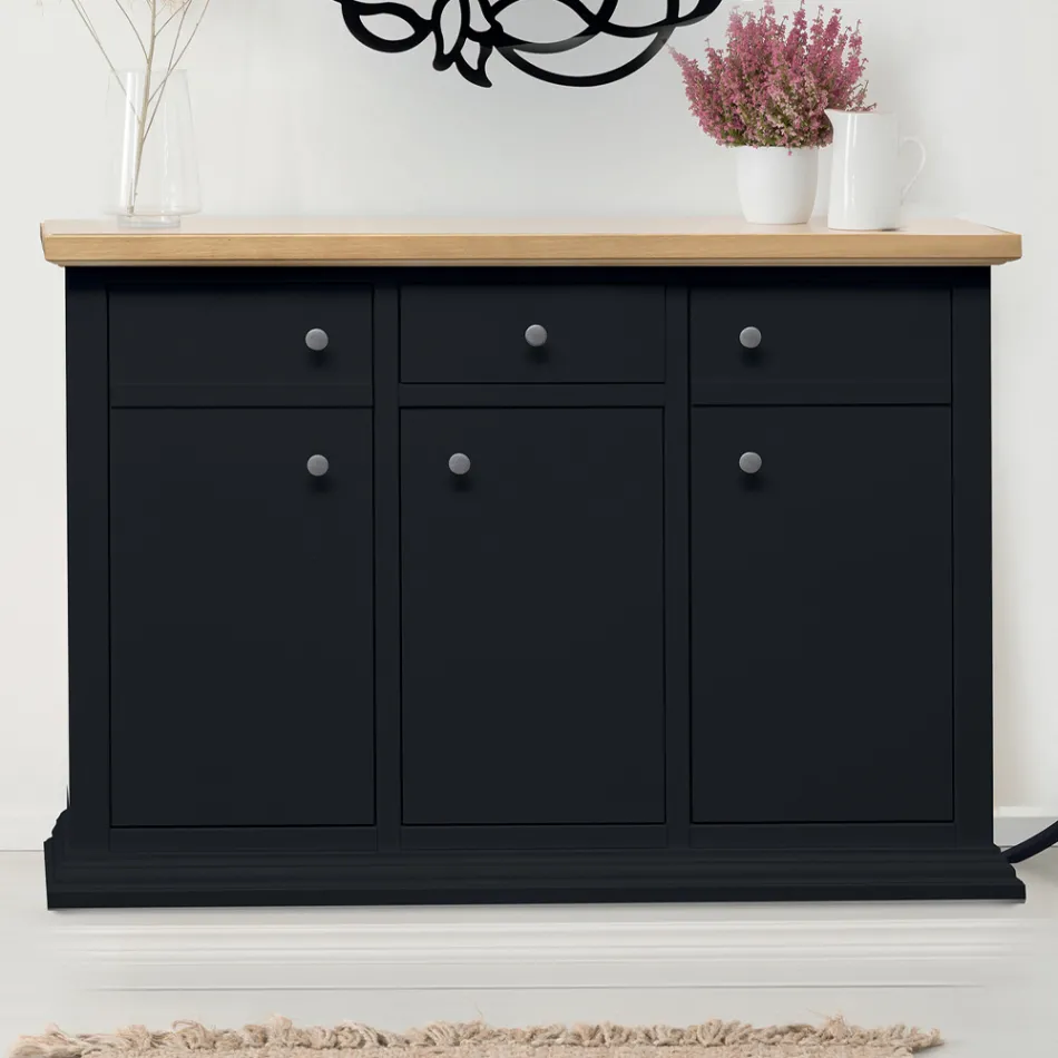 Credenza con Struttura in Particelle di Legno Impiallacciato Made in Italy - Odino Viadurini