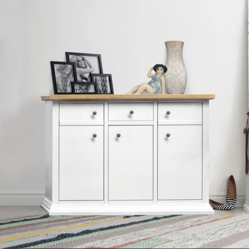 Credenza con Struttura in Particelle di Legno Impiallacciato Made in Italy - Odino Viadurini