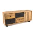 Credenza da Interno con un'Anta, 4 Cassetti e Piedi in Metallo - Slide