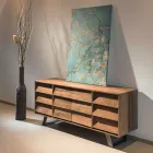 Credenza da Soggiorno con 2 Ante Centrali e 6 Cassetti Laterali - Slide Viadurini