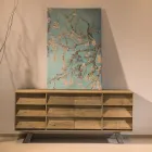 Credenza da Soggiorno con 2 Ante Centrali e 6 Cassetti Laterali - Slide Viadurini