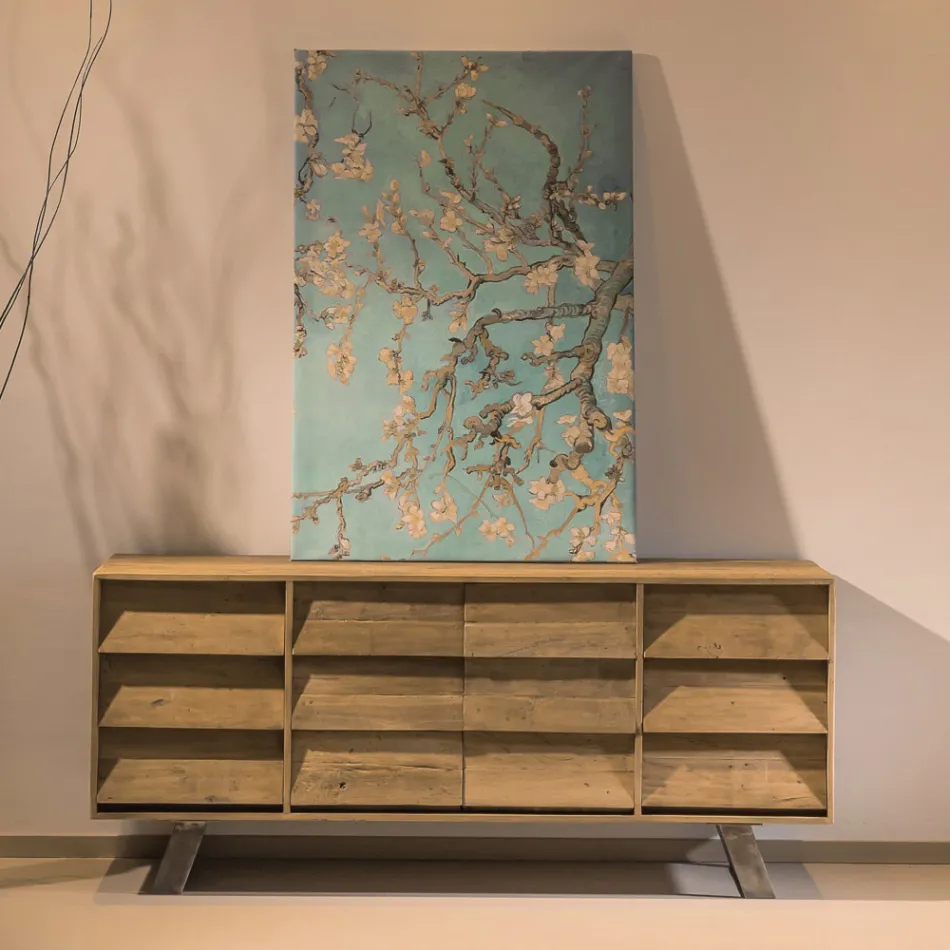 Credenza da Soggiorno con 2 Ante Centrali e 6 Cassetti Laterali - Slide Viadurini