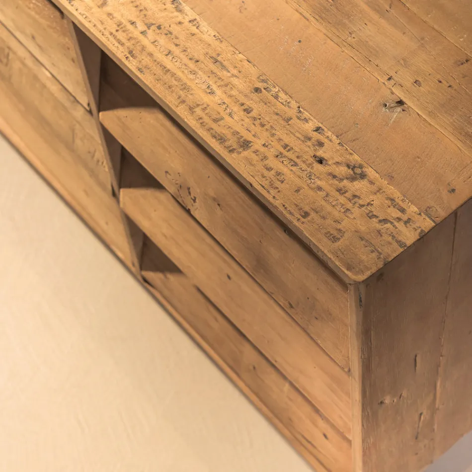 Credenza da Soggiorno con 2 Ante Centrali e 6 Cassetti Laterali - Slide Viadurini