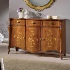 Credenza da Soggiorno in Legno Noce o Bianco Made in Italy - Ottaviano Viadurini