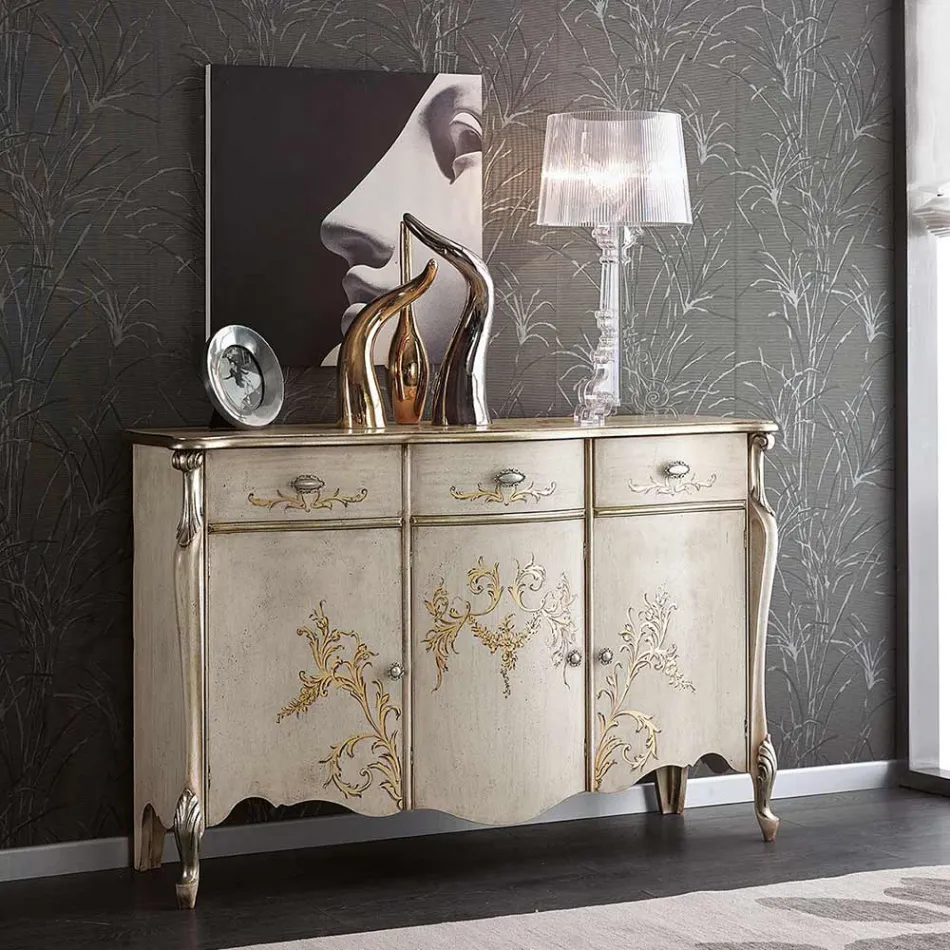 Credenza da Soggiorno in Legno Noce o Bianco Made in Italy - Ottaviano Viadurini