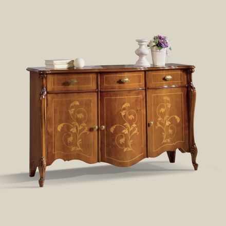 Credenza da Soggiorno in Legno Noce o Bianco Made in Italy - Ottaviano Viadurini