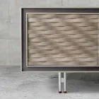 Credenza design moderno in legno massello, L192 x P 50 cm, Teresa  Viadurini
