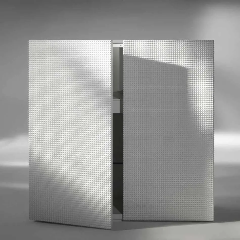 Credenza di design a 2 ante bianca, nera oppure oro modello Flora Viadurini