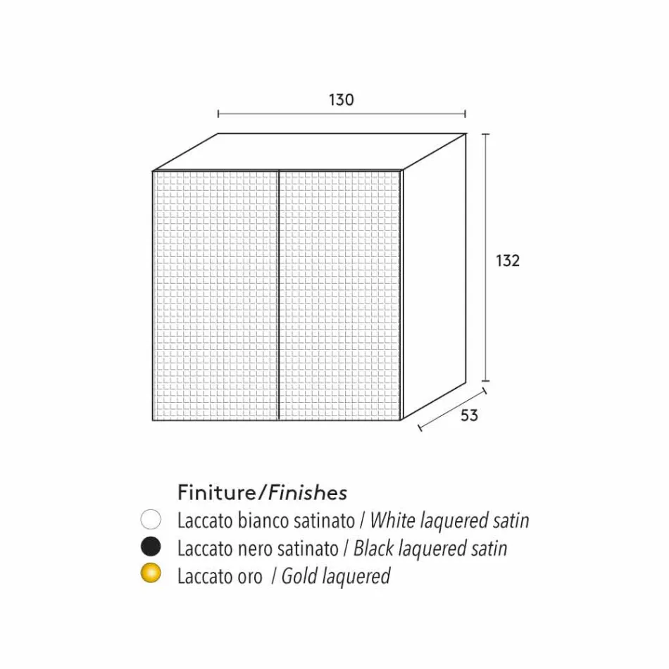 Credenza di design a 2 ante bianca, nera oppure oro modello Flora Viadurini